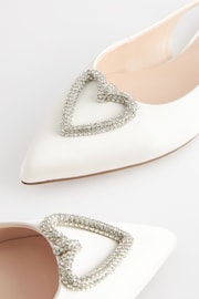 Ivory Forever Comfort Wedding Satin Heart Trim Bridal Shoes - Image 3 of 5