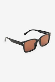 Black and Brown N Logo Wayfarer Polarised Sunglasses - Image 2 of 5