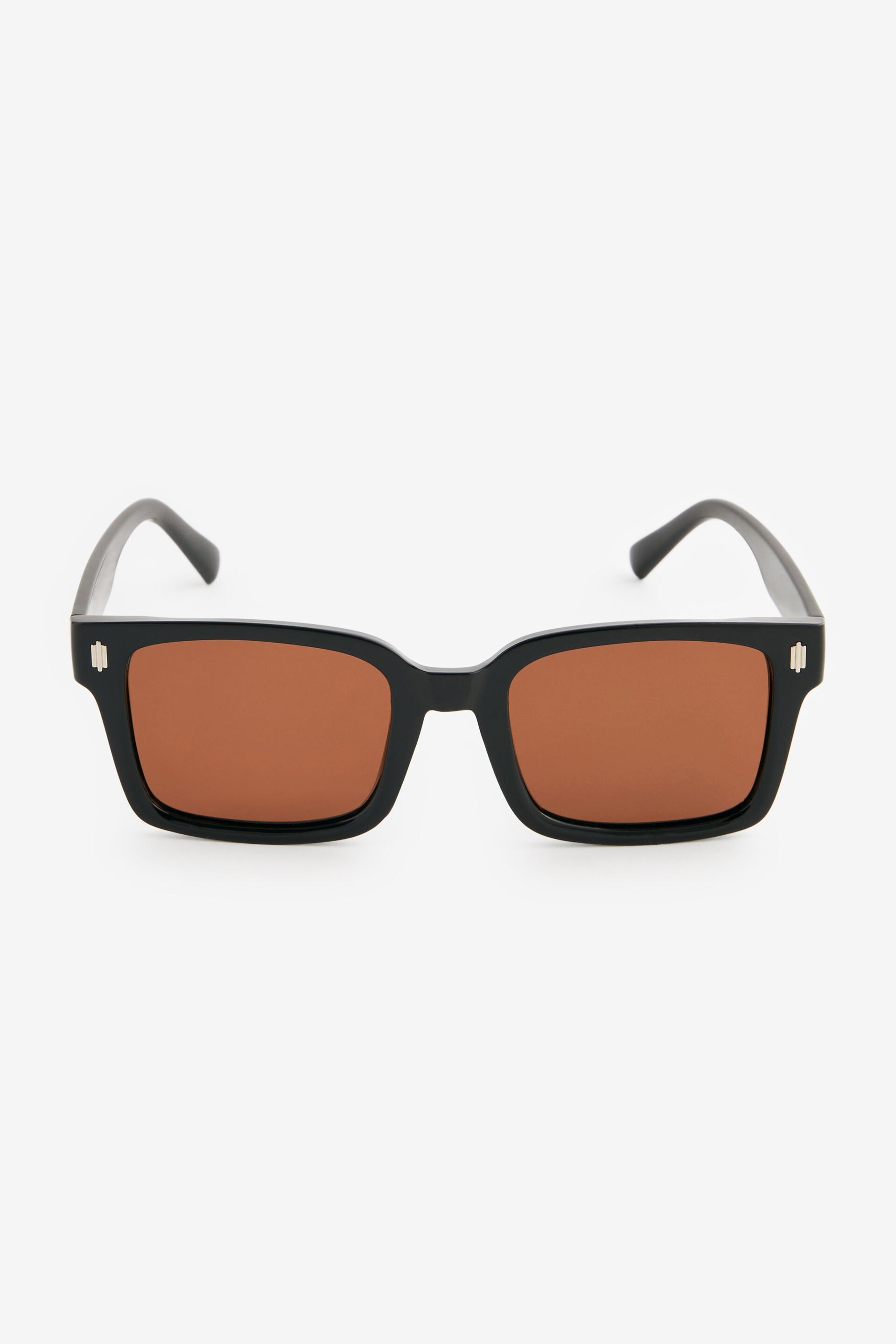 Black and Brown N Logo Wayfarer Polarised Sunglasses - Image 3 of 5