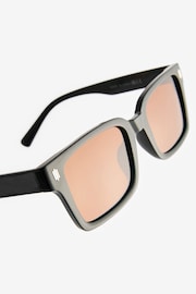 Black and Brown N Logo Wayfarer Polarised Sunglasses - Image 4 of 5
