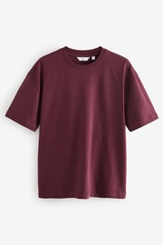 Burgundy Red Relaxed Fit Heavyweight Cotton T-Shirt - Image 5 of 7