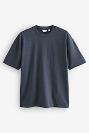 Charcoal Grey Marl Relaxed Fit Heavyweight Cotton T-Shirt - Image 4 of 6