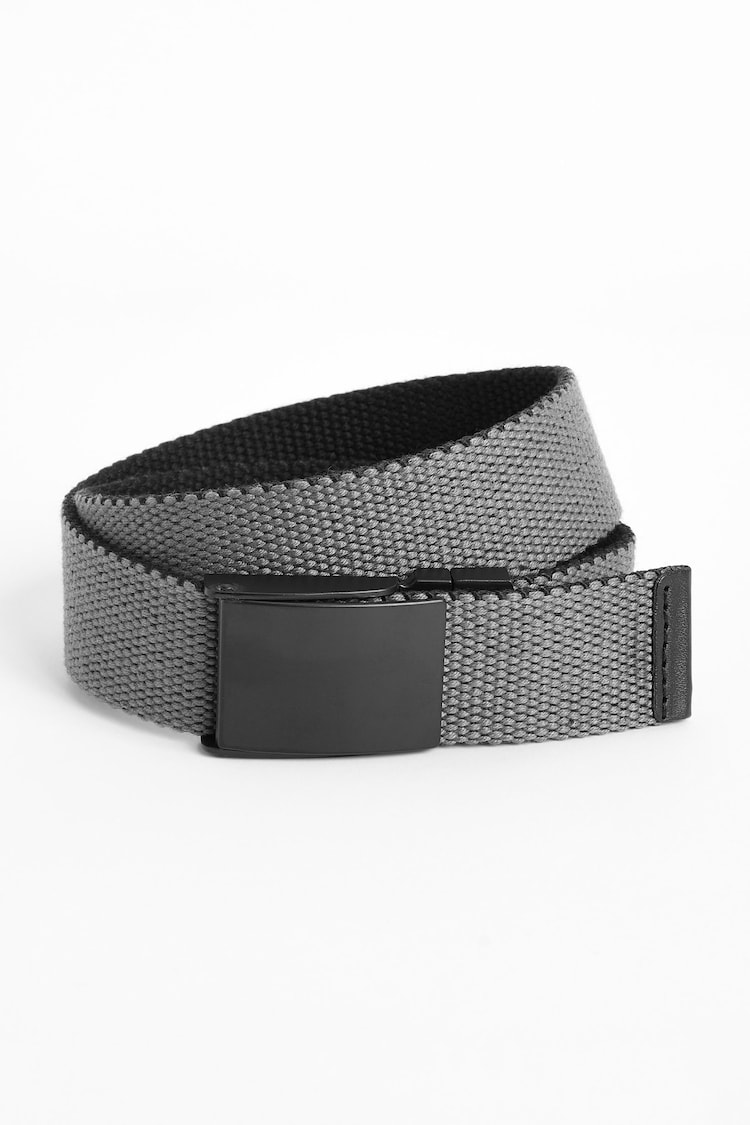 Grey/Black Reversible Woven Belt - Image 1 of 4