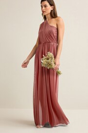 Rose Pink Mesh Multiway Bridesmaid Wedding Maxi Dress - Image 5 of 10