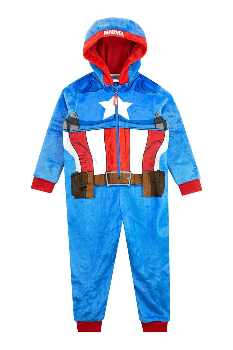 Character Blue Captain America Captain America Fleece All-in-One - Image 1 of 2
