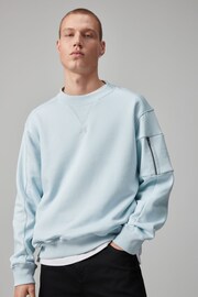 Light Blue Utility Crew Sweatshirt - Image 1 of 11