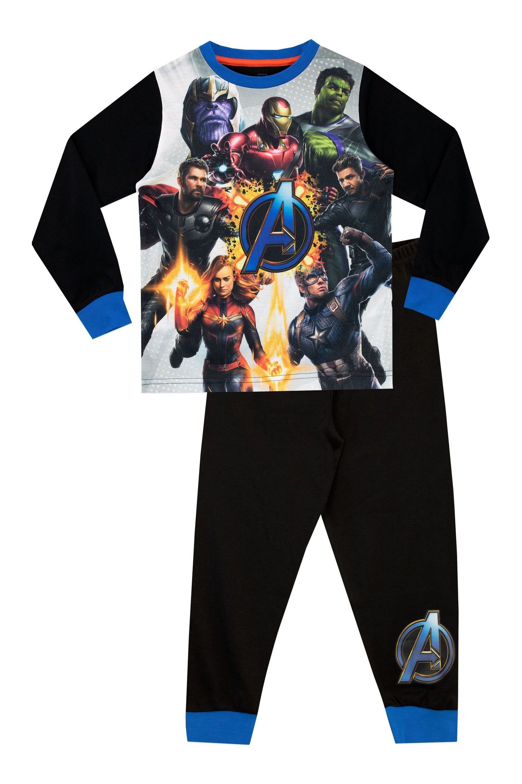 Buy Character Black Avengers Marvel Printed Long Sleeve Pyjamas from the Next UK online shop
