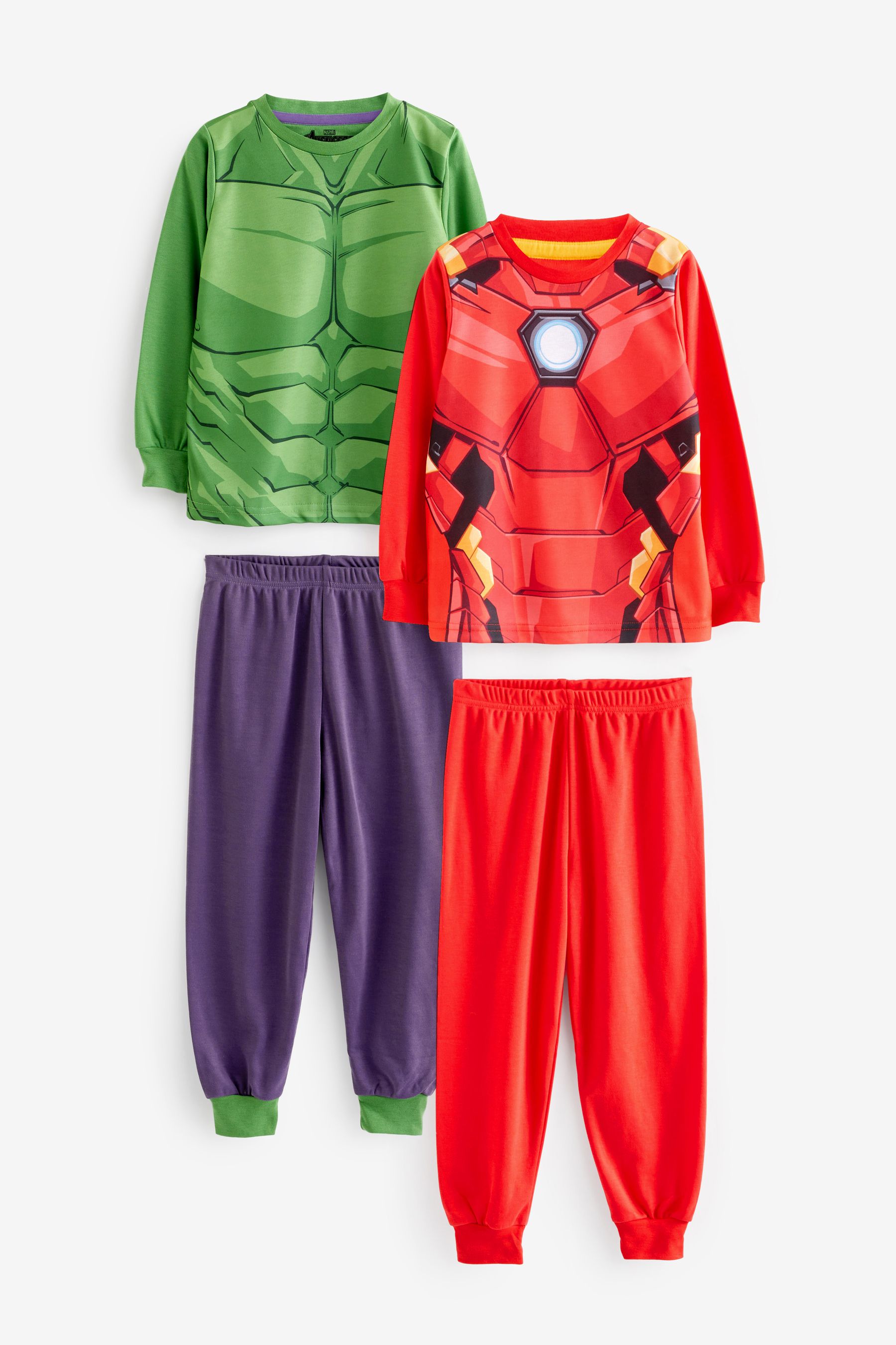 Buy Character Green Avengers Iron Man and Hulk Pyjamas 2 Pack from the Next UK online shop