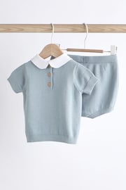 Blue Bear Knitted Baby Top and Bloomer Short Set (0mths-2yrs) - Image 2 of 7