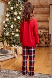 Threadboys Red Cotton Long Sleeve Christmas Pyjama Set - Image 2 of 5