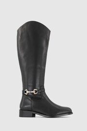 Office Black Office Kallie Leather Buckle Detail Knee High Black Boots - Image 1 of 4