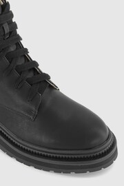 Office Black Adventure Borg Cuff Laced Hiker Biker Boots - Image 4 of 4