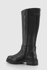 Office Black Leather Buckle Strap Krissy Knee High Rider Boots - Image 2 of 5
