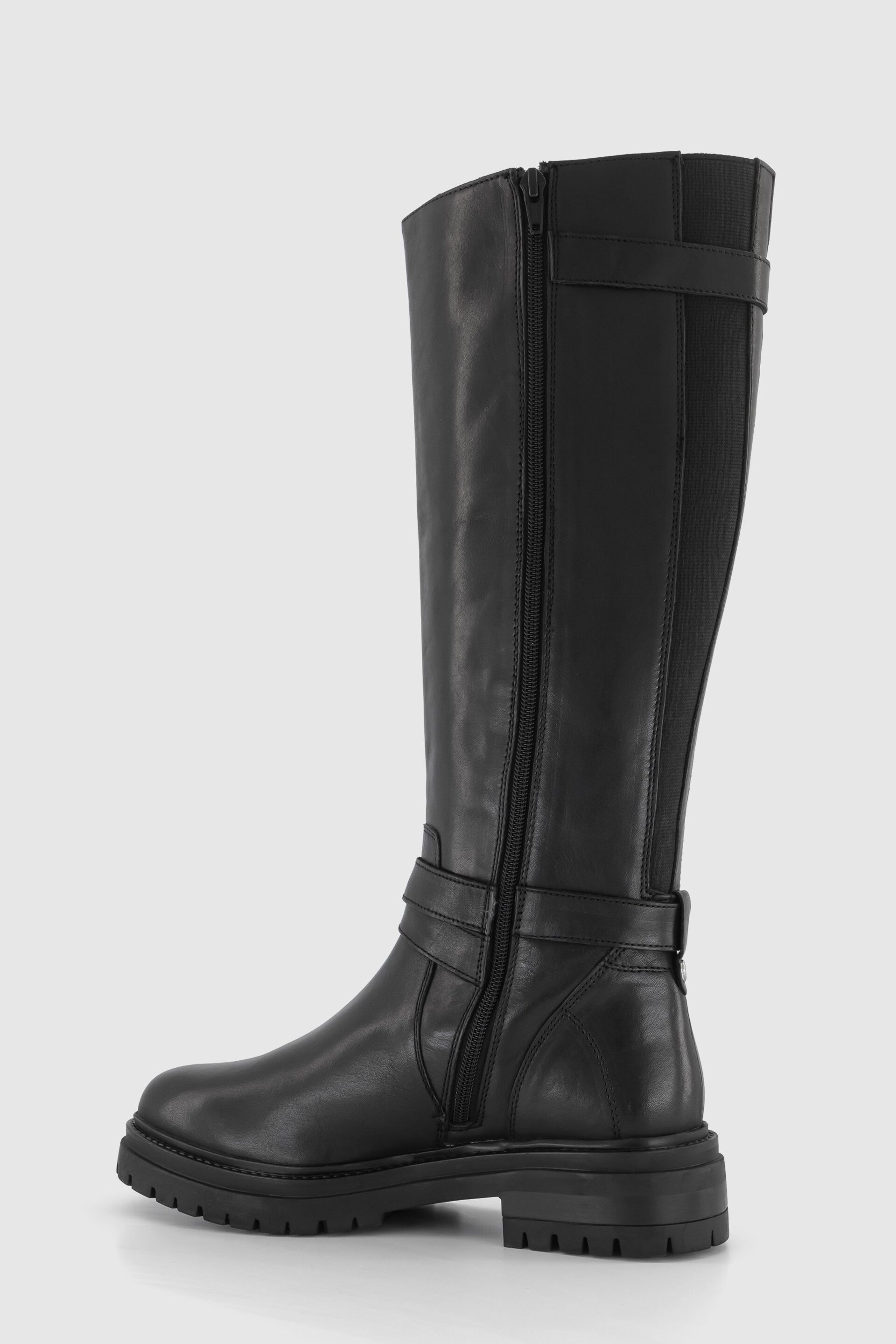 Office Black Leather Buckle Strap Krissy Knee High Rider Boots - Image 2 of 5