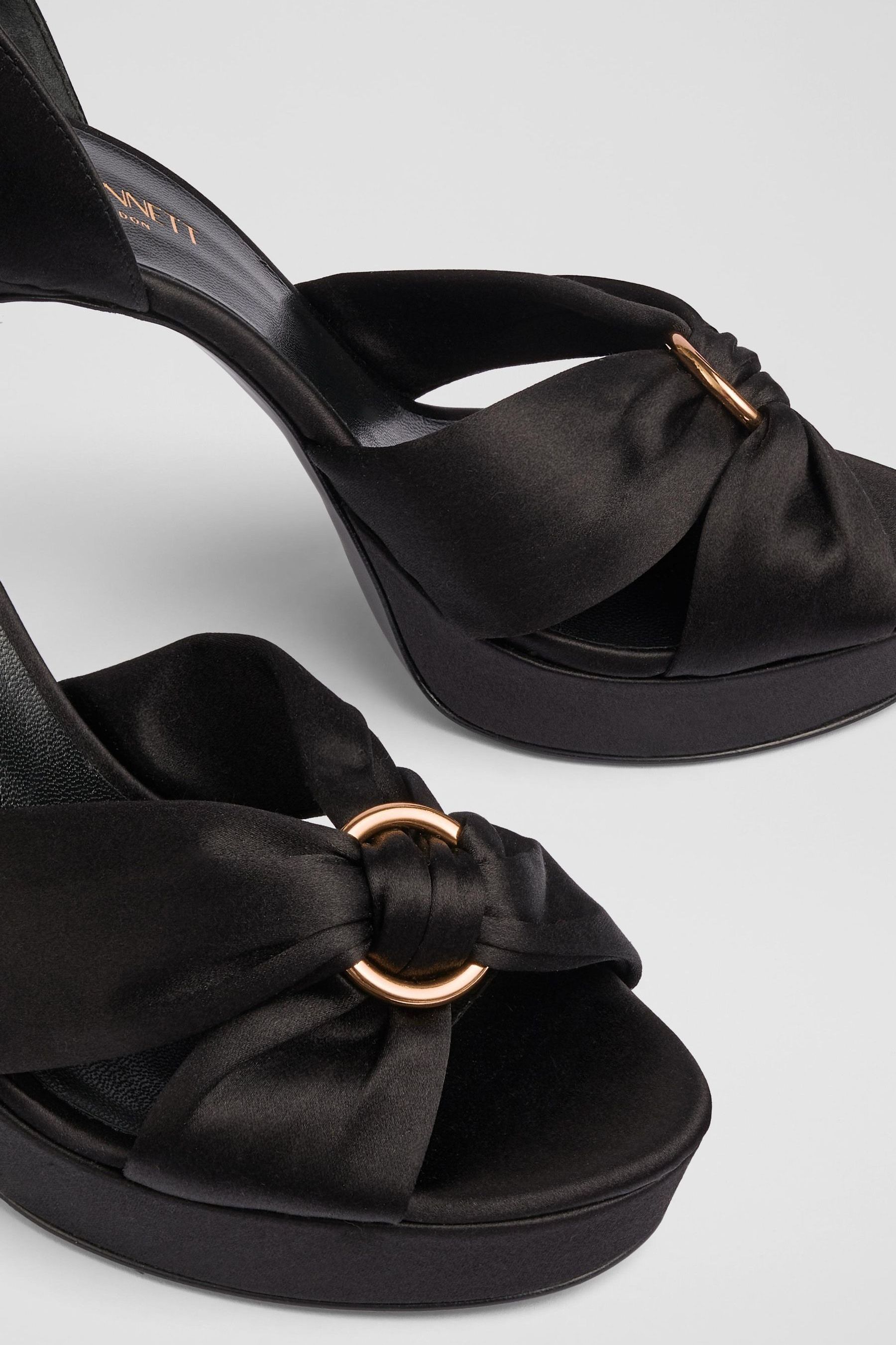 Buy LK Bennett Aysha Satin Platform Black Sandals from Next Luxembourg