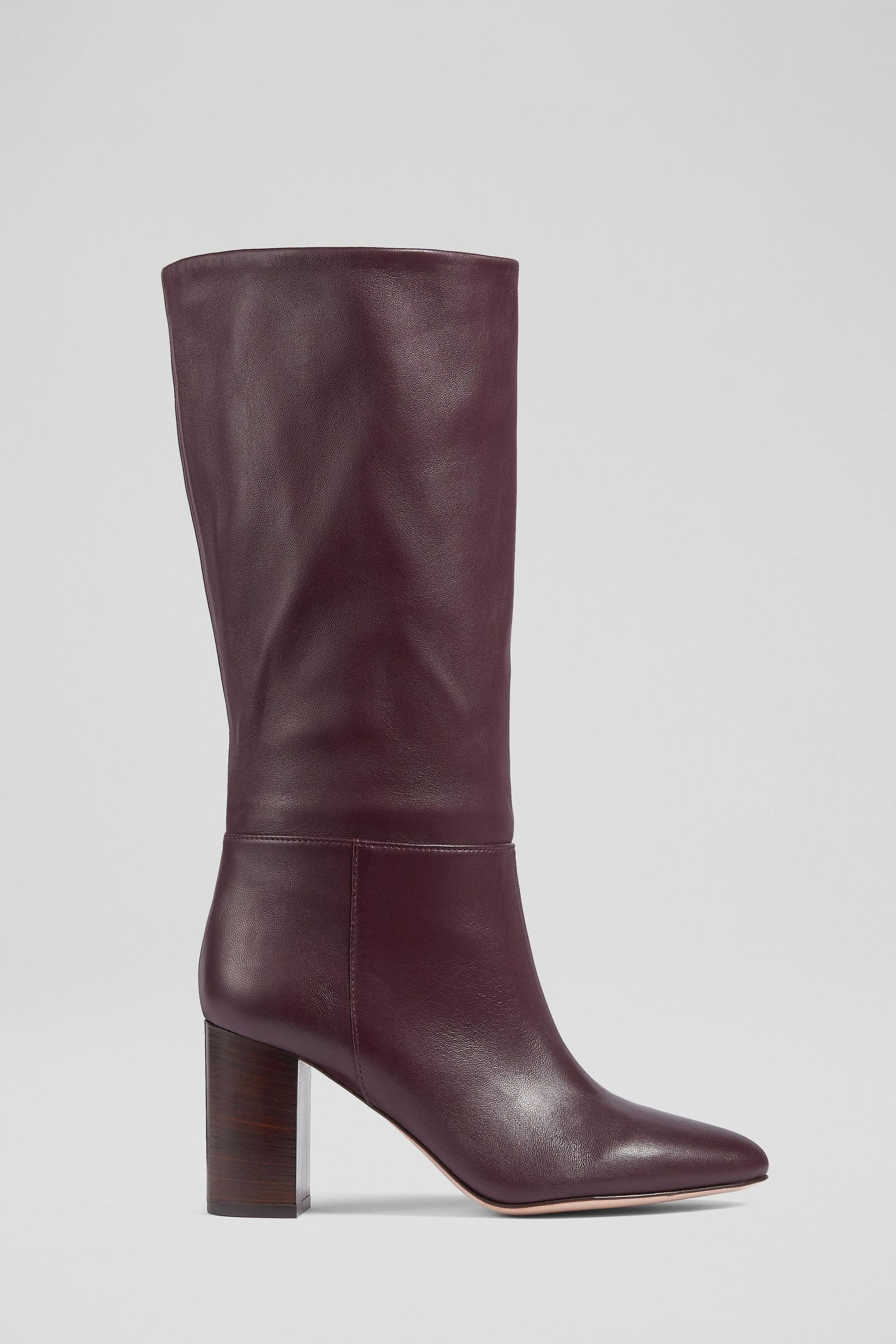 Wine leather booties on sale