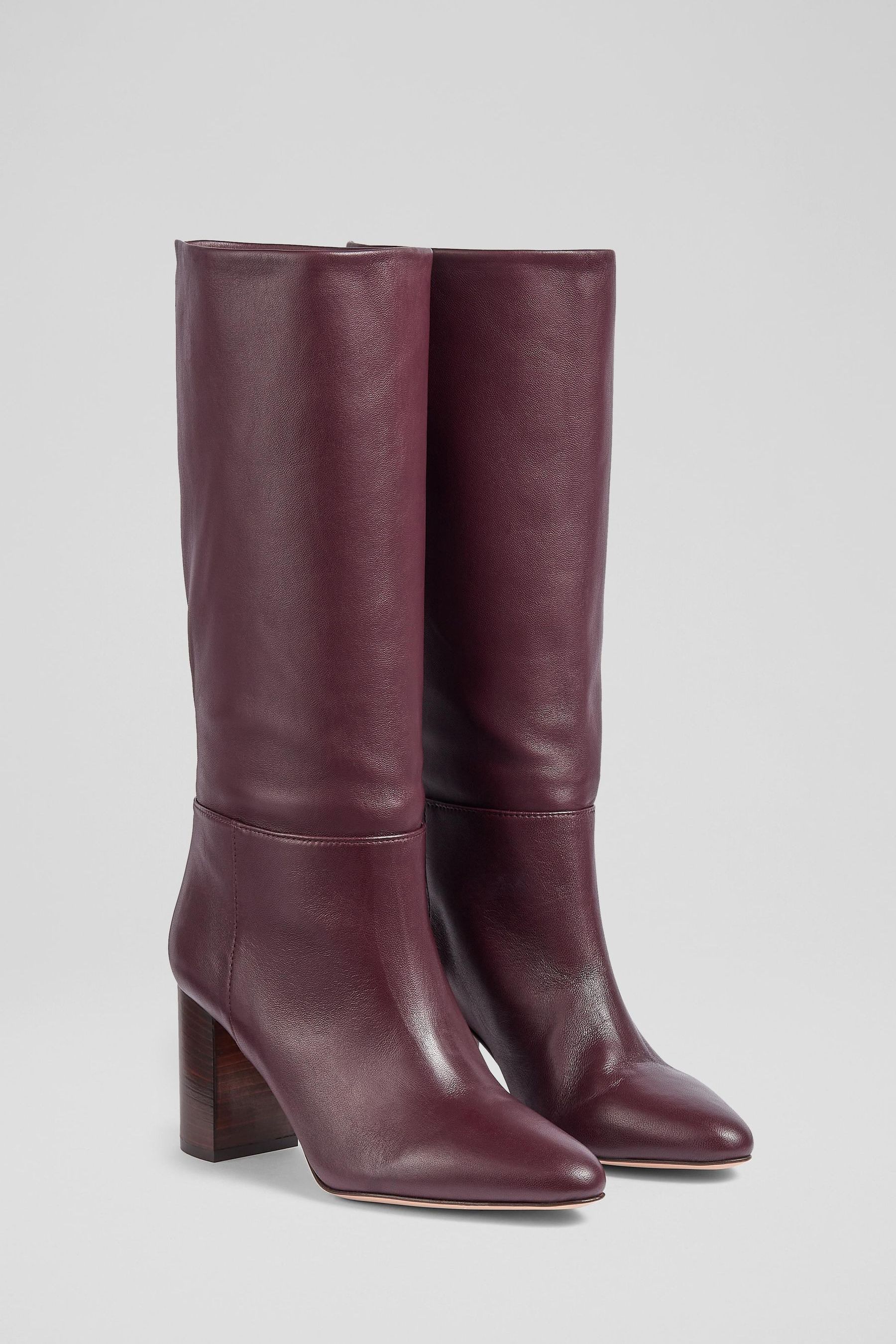 Leather wine boots top