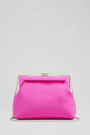 LK Bennett Connie Satin Trapeze Clutch Bag - Image 2 of 5