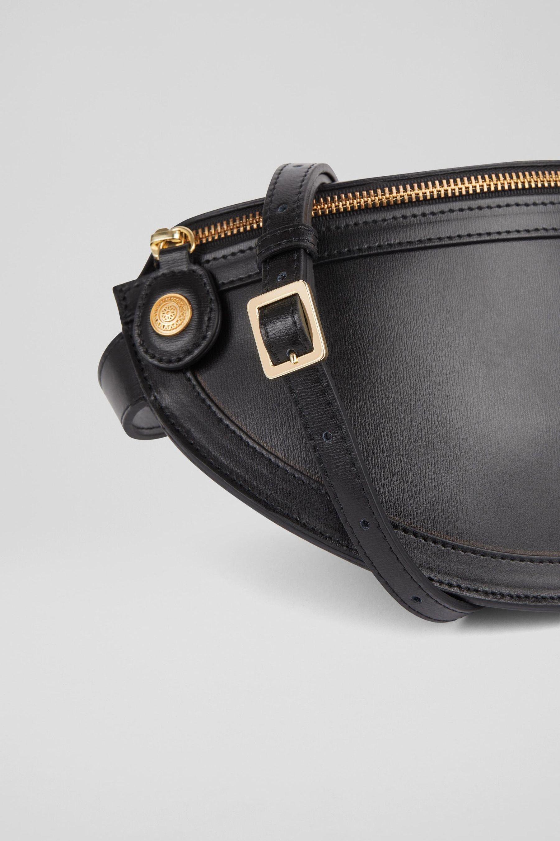 LK Bennett Black Leather Greta Cross Body Bag