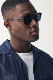 Blue Round Polarised Sunglasses - Image 1 of 5