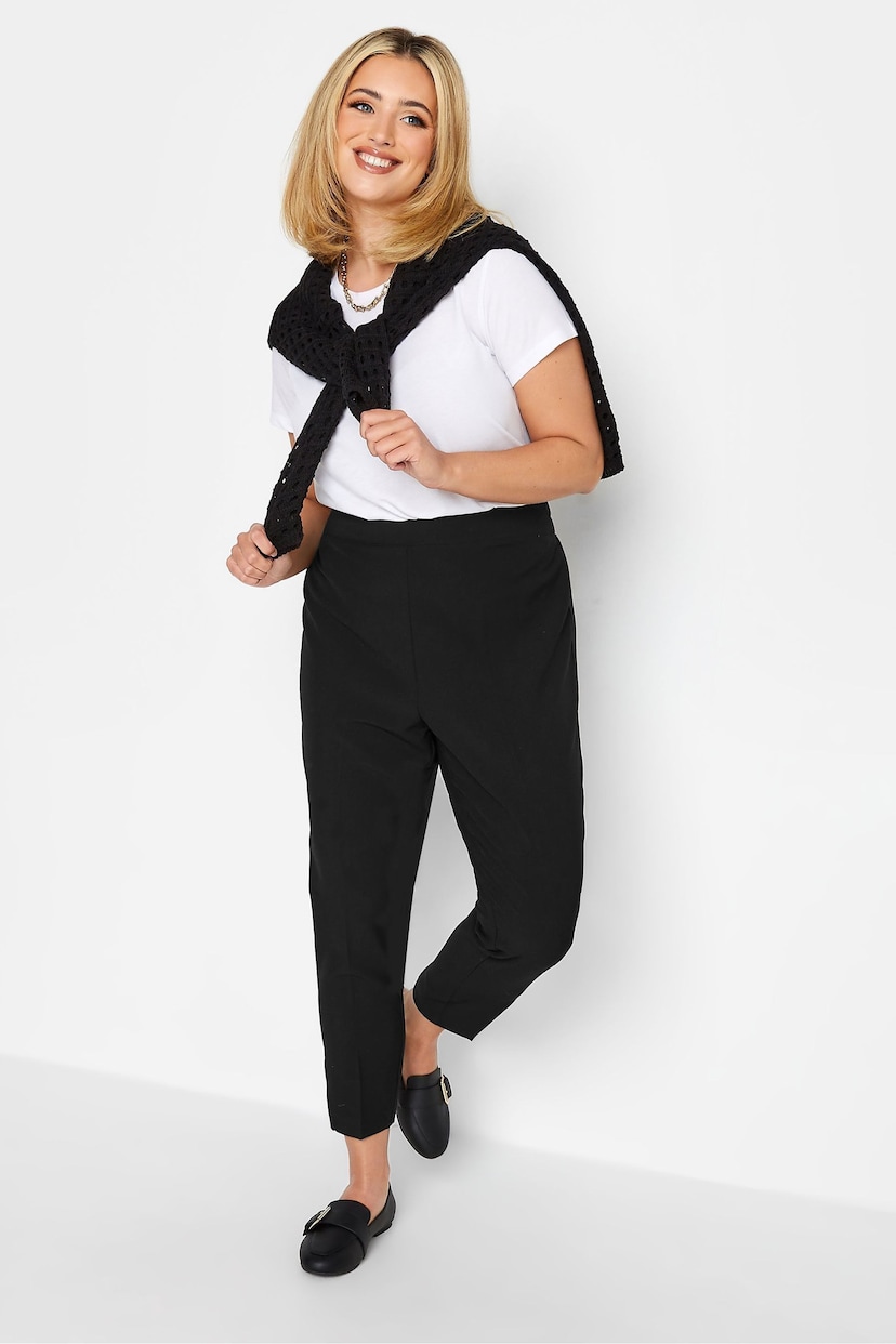 Yours Curve Black Elasticated Tapered Stretch Trousers - Image 5 of 7