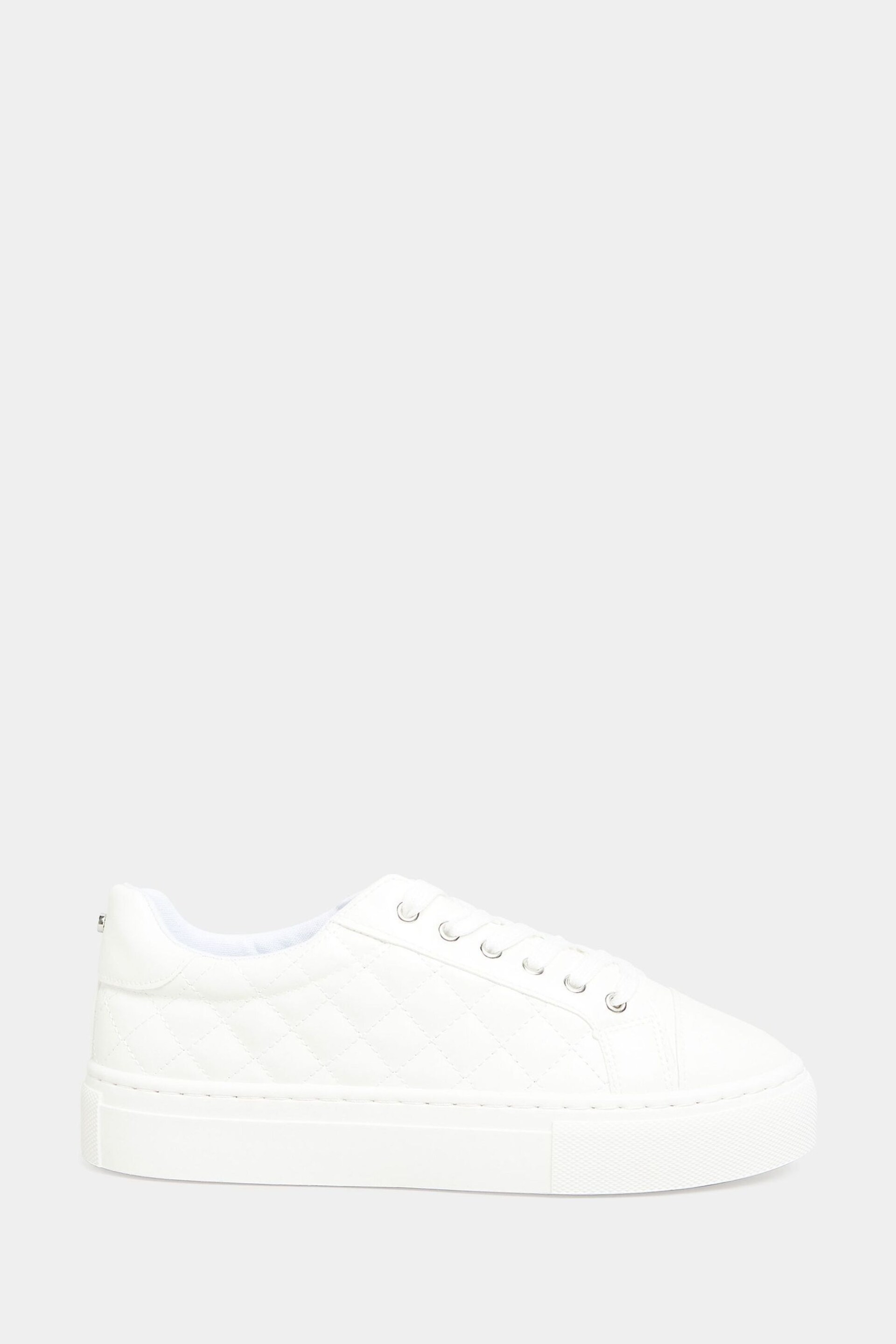 Yours Curve White Extra-Wide Fit Quilted Lace Up Trainers - Image 2 of 3