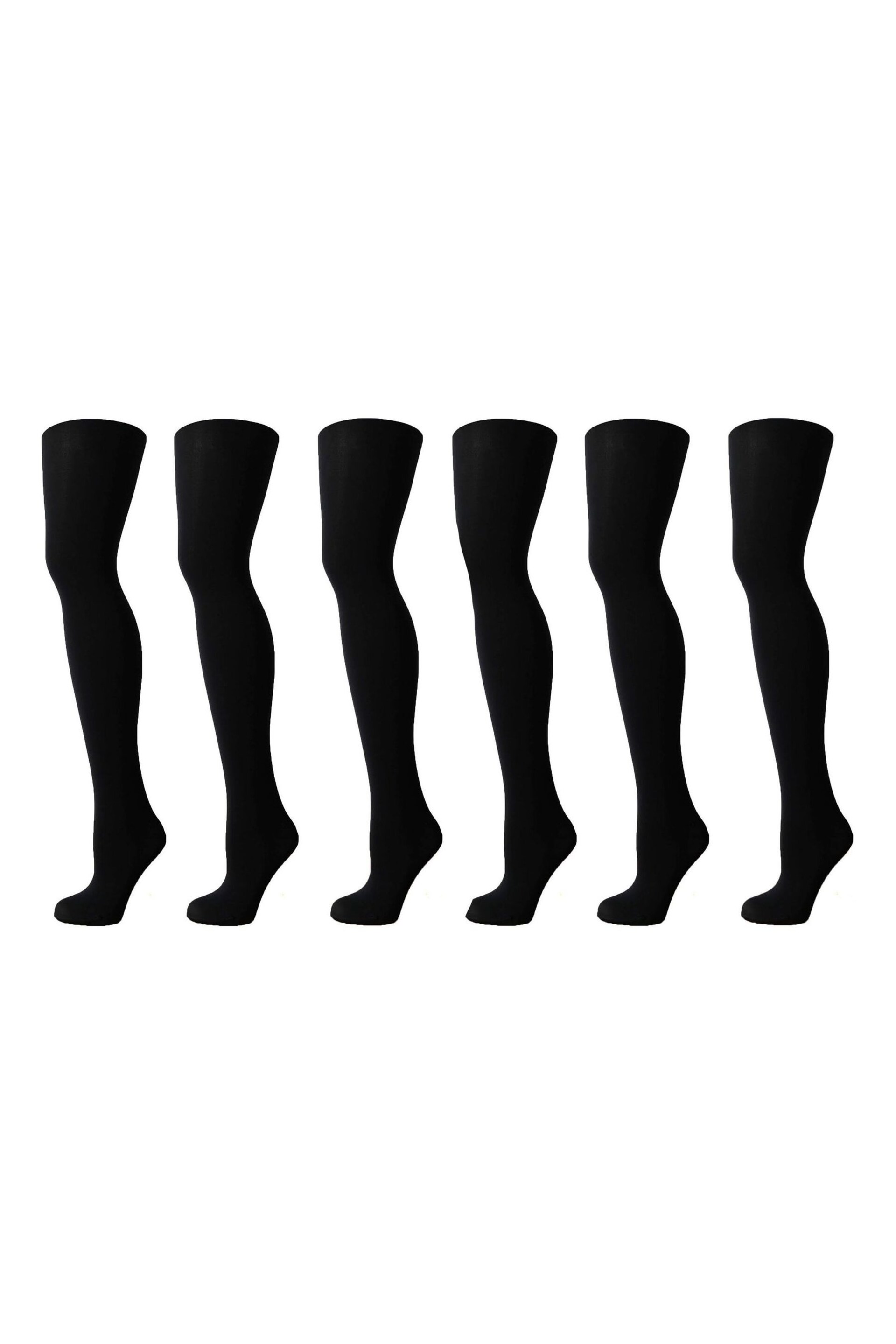 Pretty Polly 6 Pack Black 60 Denier Everyday Opaque Tights - Image 1 of 4