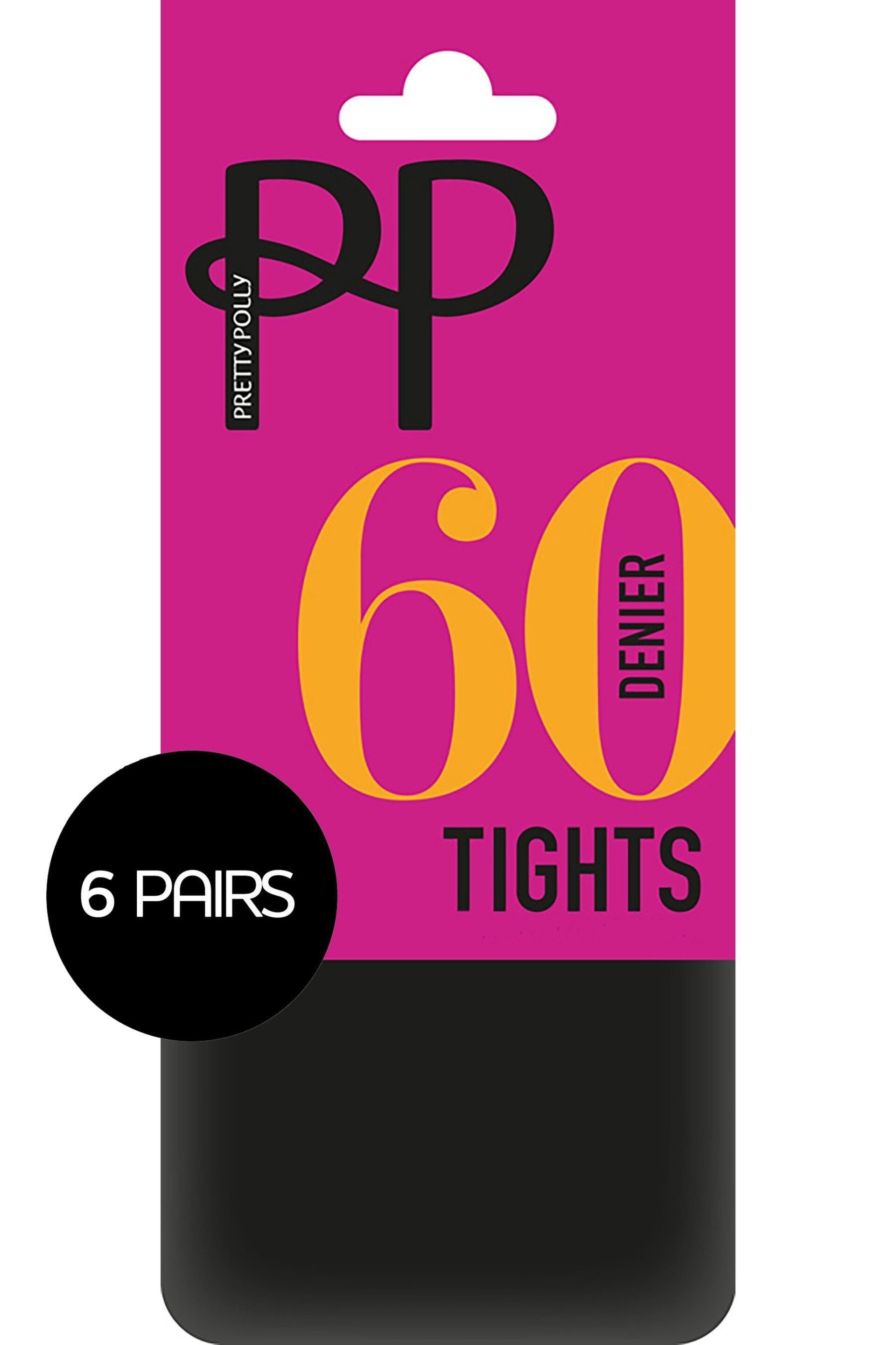 Pretty Polly 6 Pack Black 60 Denier Everyday Opaque Tights - Image 4 of 4