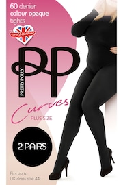 Pretty Polly 2 Pack 60 Denier Curves Plush Opaque Tights - Image 5 of 6