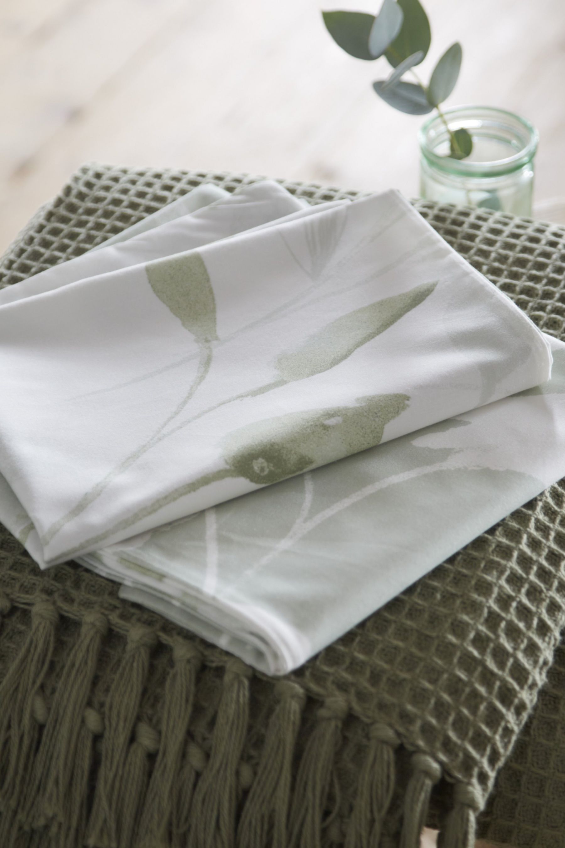 Buy Drift Home Green Eliza Duvet Cover Set from Next Malta
