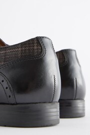 Black Leather & Check Brogue Shoes - Image 4 of 7