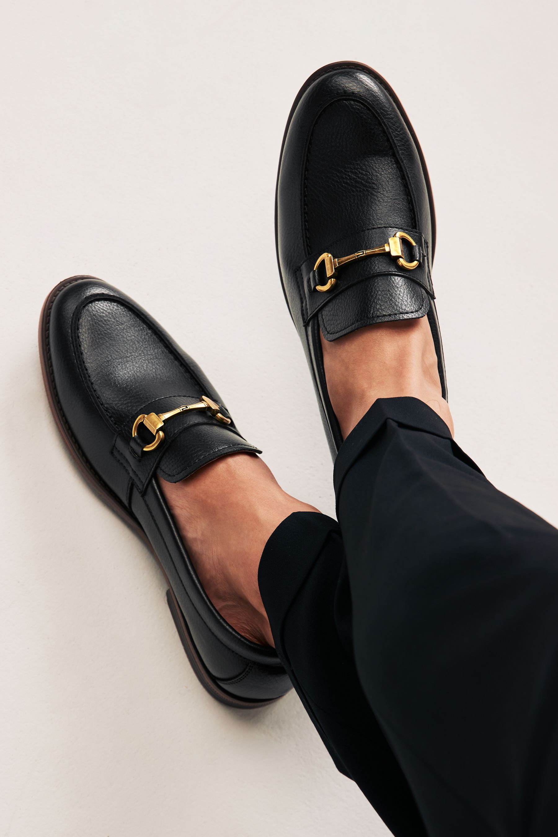 Mens black snaffle loafers top