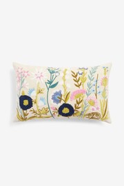 Pink 50 x 30cm Pretty Embroidered Floral Cushion - Image 2 of 4