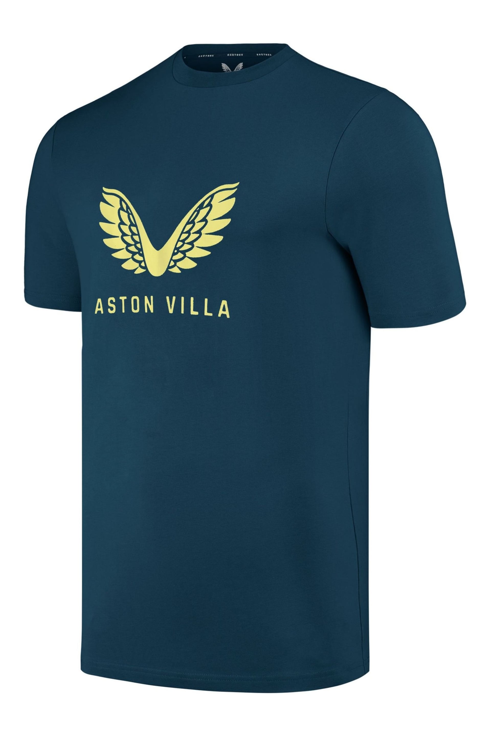 Castore Blue Aston Villa Players Travel T-Shirt - Image 2 of 3