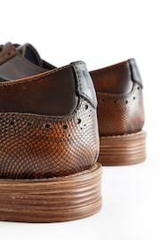 Brown Gloss Shine Brogue Shoes - Image 7 of 7