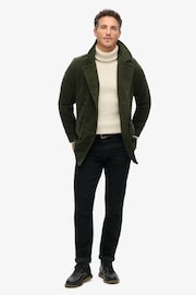 Superdry Green The Merchant Store Moleskin Pea Coat - Image 3 of 6