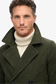 Superdry Green The Merchant Store Moleskin Pea Coat - Image 4 of 6