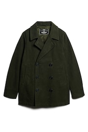 Superdry Green The Merchant Store Moleskin Pea Coat - Image 5 of 6