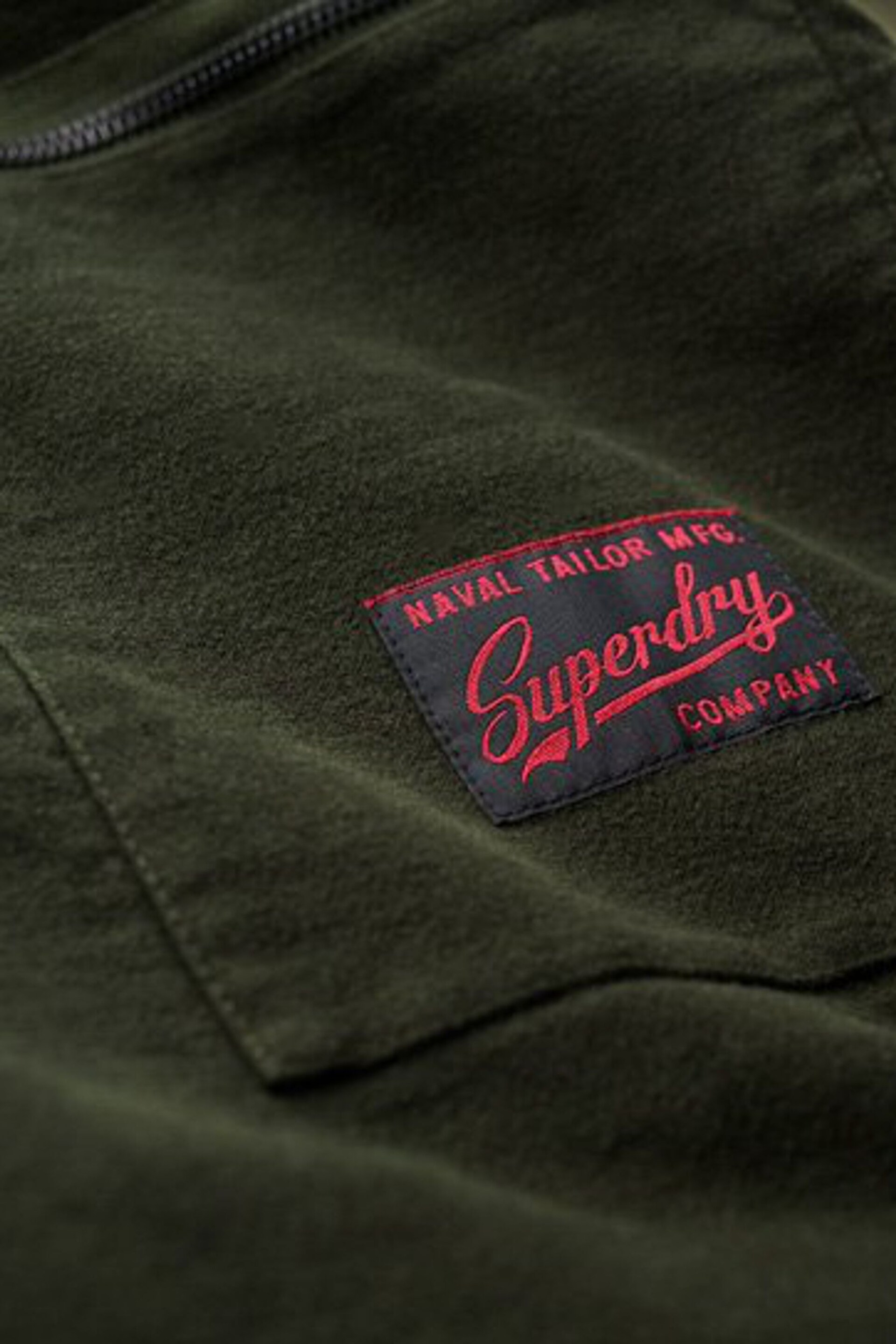 Superdry Green The Merchant Store Moleskin Pea Coat - Image 6 of 6