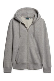 Superdry Grey/White Essential Logo Zip Hoodie - Image 4 of 6