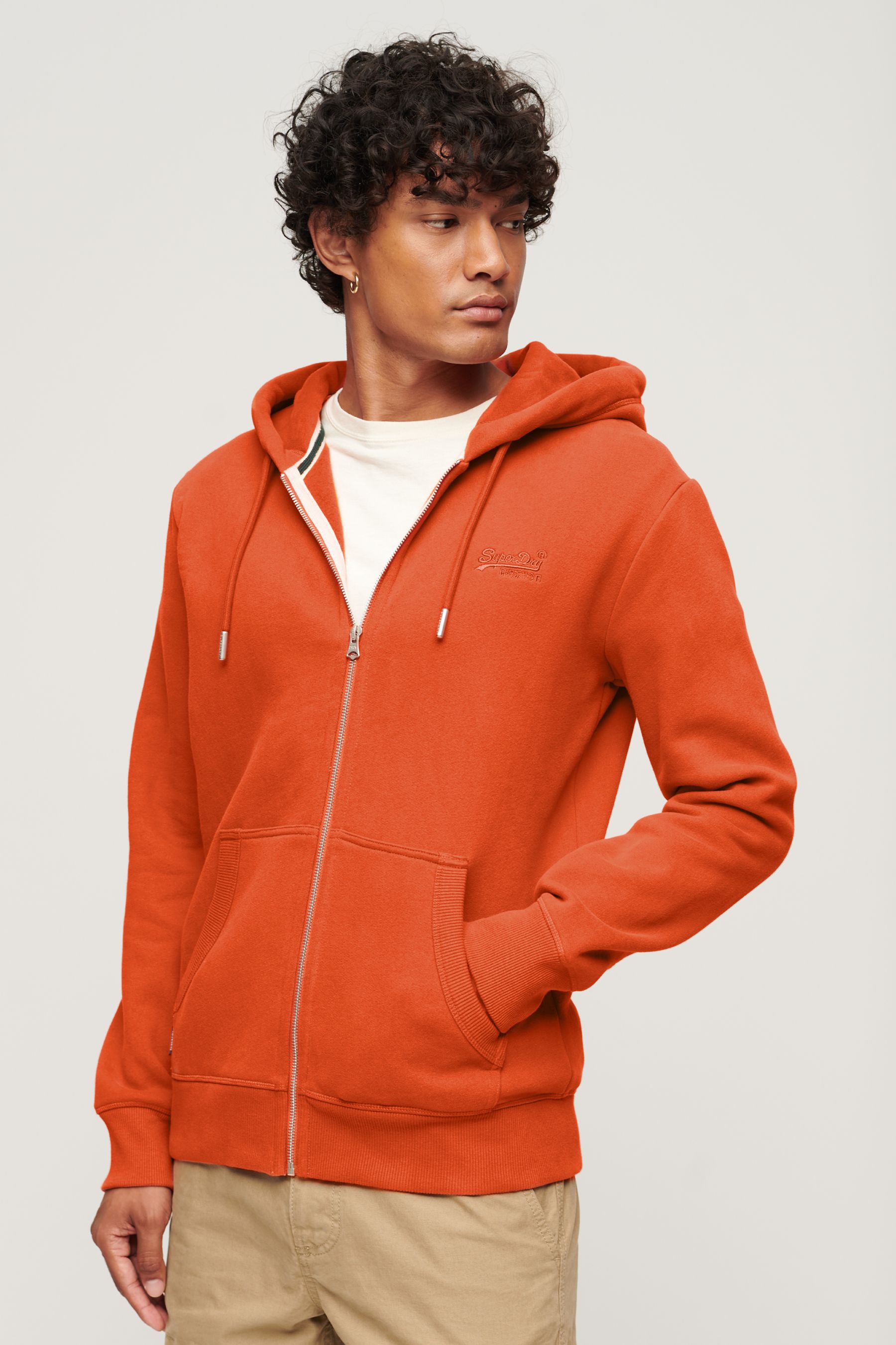 Superdry orange zip hoodie sale