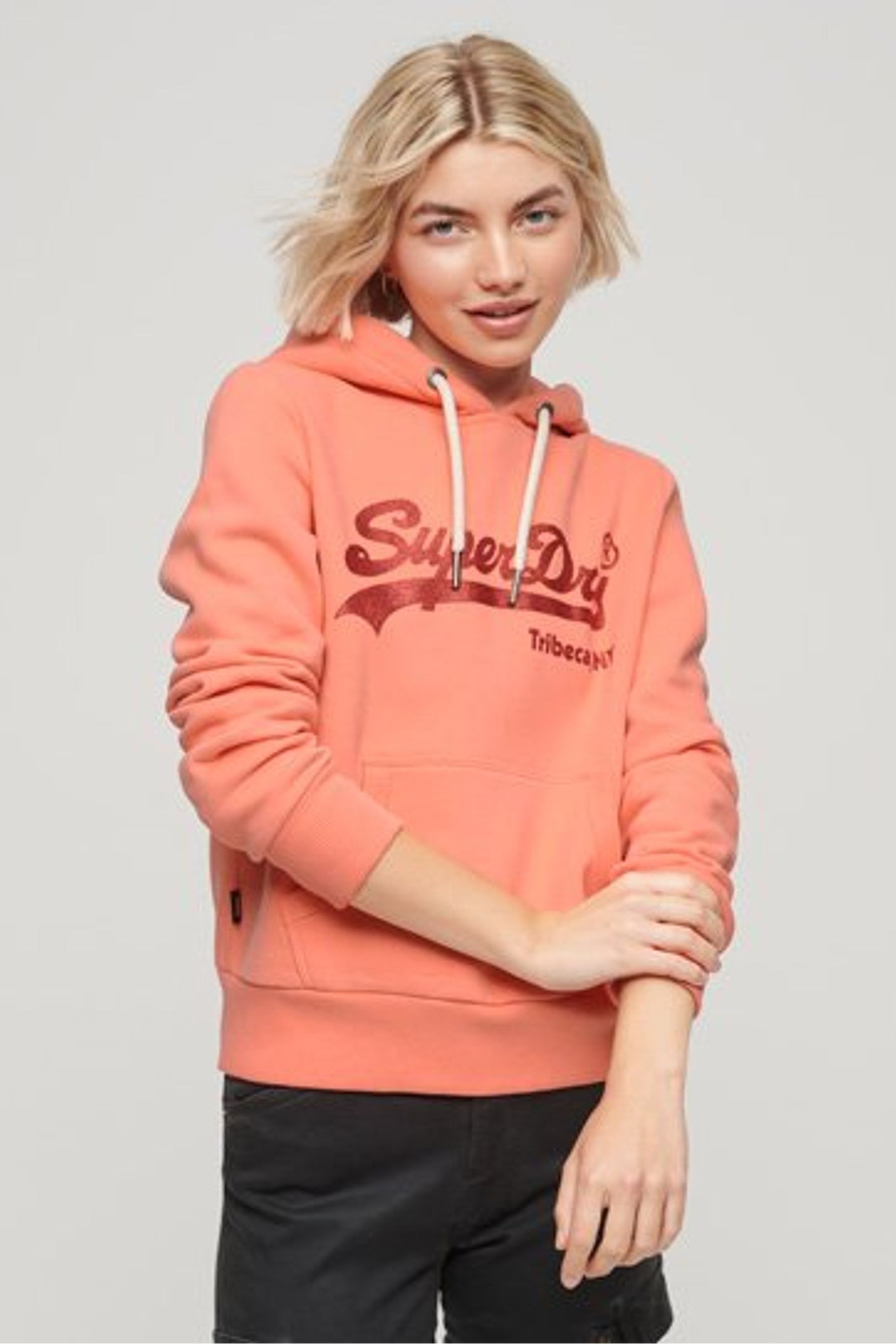 Buy Superdry Orange Embellished Vintage Logo Hoodie from the Next UK online shop