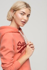 Superdry Orange Embellished Vintage Logo Hoodie - Image 2 of 6