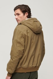 Superdry Brown Vintage Workwear Hooded Bomber Jacket - Image 3 of 3