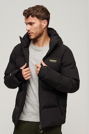 Superdry Black Hooded Boxy Puffer Jacket - Image 1 of 5