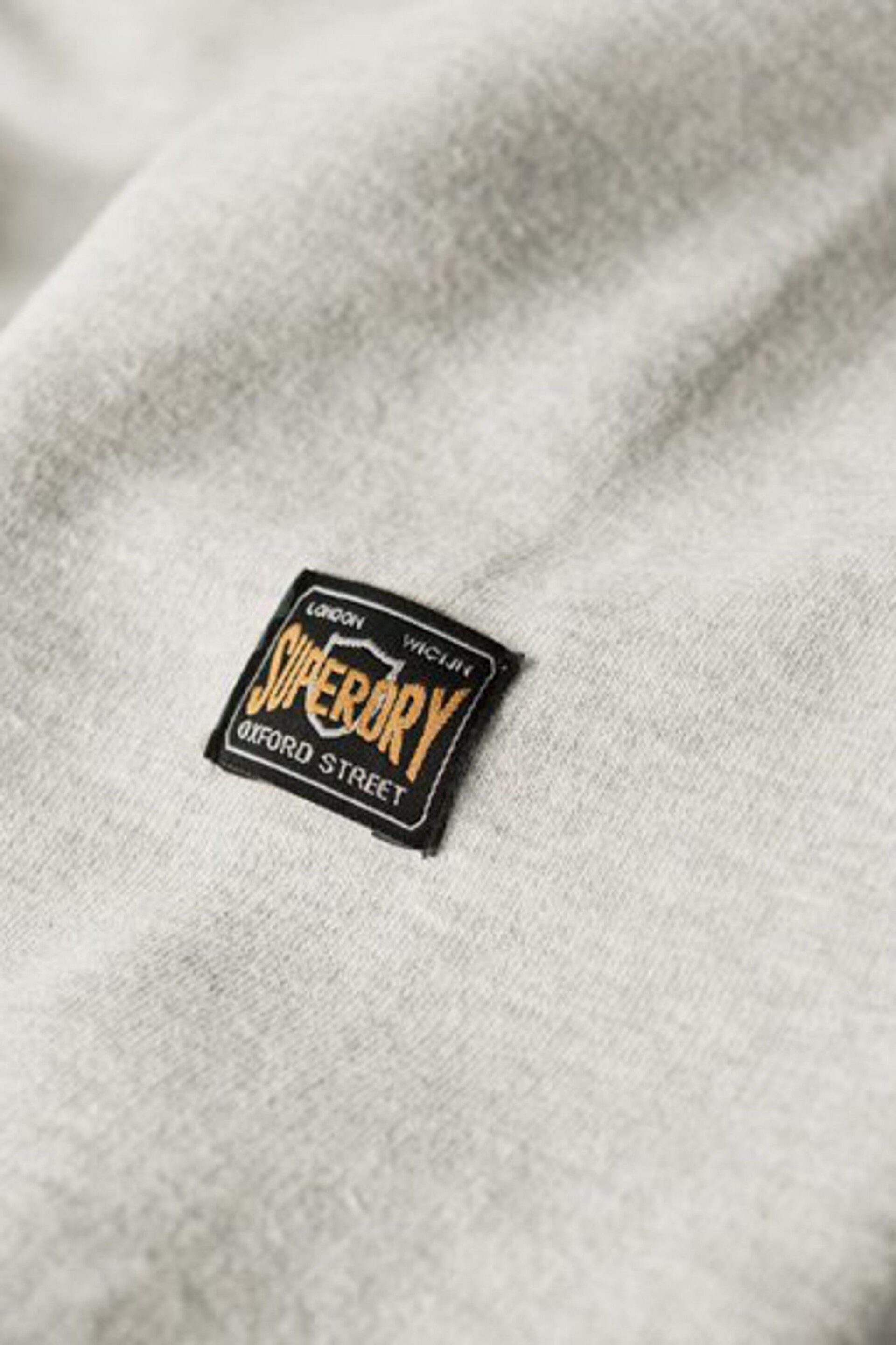 Superdry Grey Embossed Vintage Logo Hoodie - Image 5 of 5