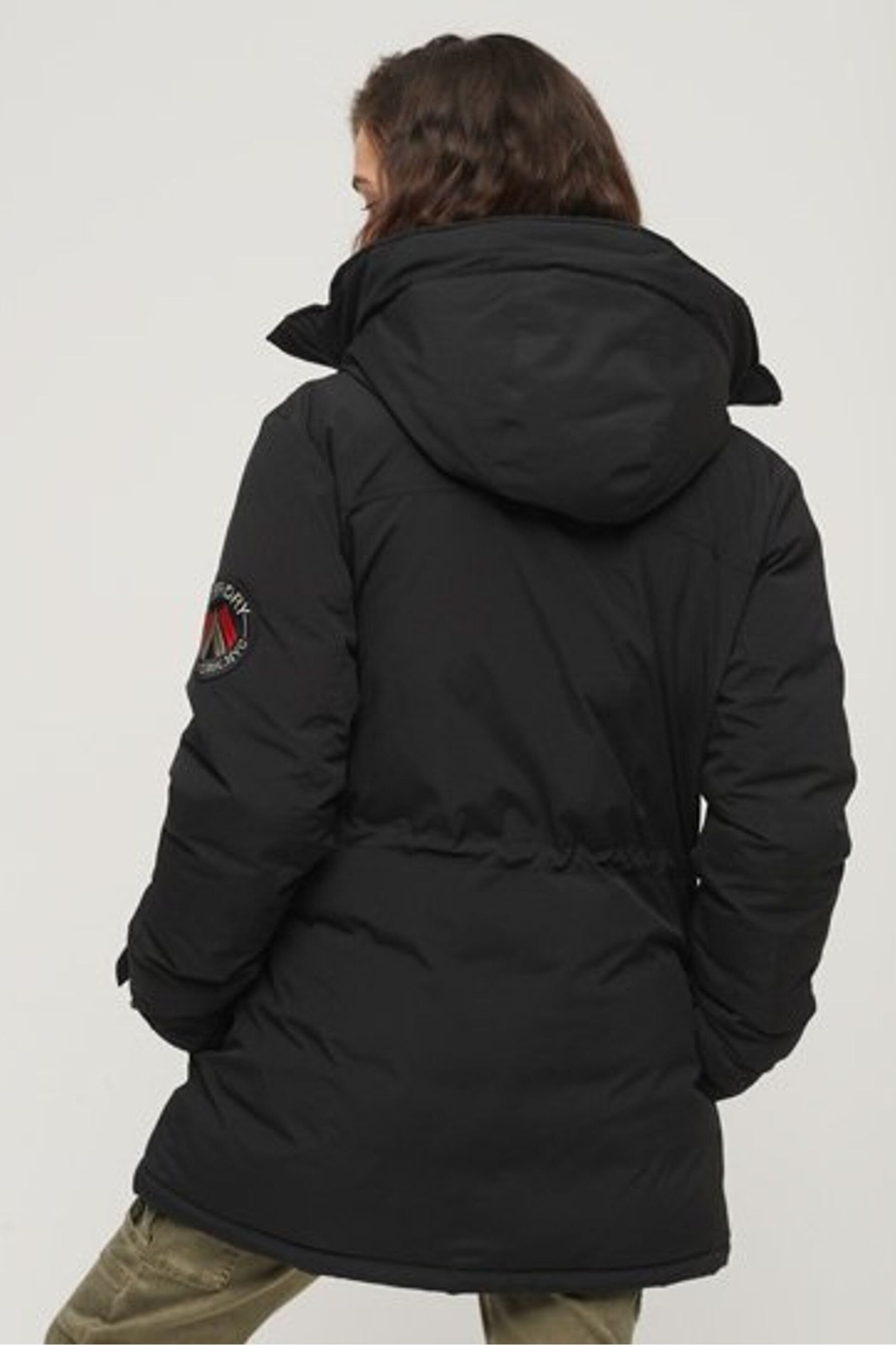 Superdry Black Chrome City Padded Parka Jacket - Image 2 of 6