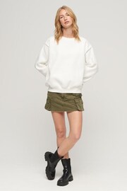Superdry White Essential Logo Relaxed Fit Sweatshirt - Image 3 of 6