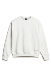 Superdry White Essential Logo Relaxed Fit Sweatshirt - Image 4 of 6