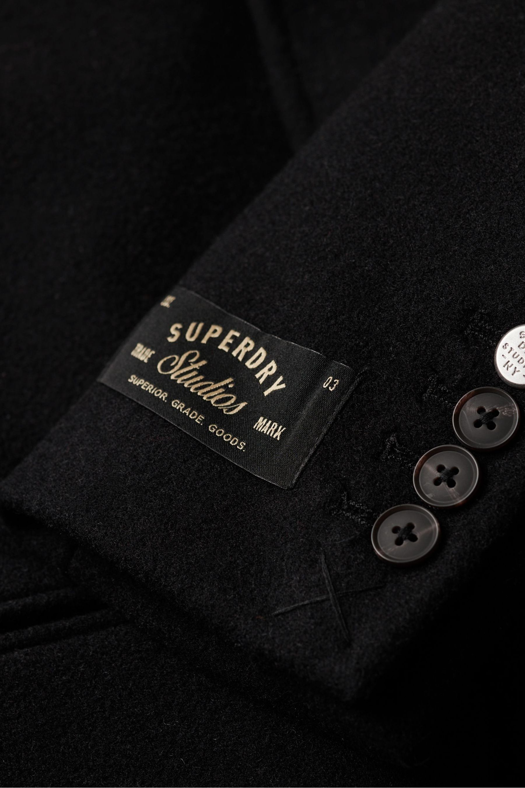 Buy Superdry Black 2 In 1 Wool Town Coat from Next Luxembourg